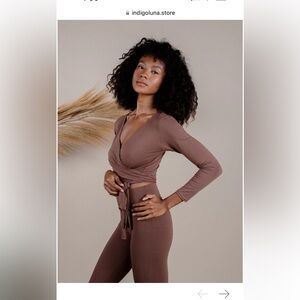 Layla flares and Agni wrap top chocolate